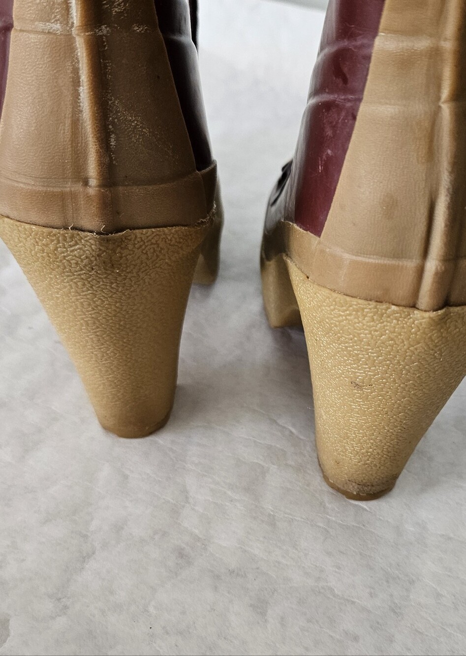 Hunter Boots Gabby Block Heel Lace-up In Merlot Burgundy Rare Vintage - Picture 5 of 8